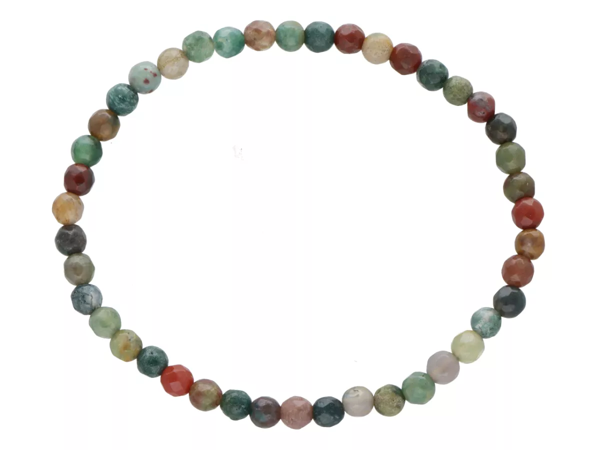 R4U84 BRANSOLETKA AGAT INDYJSKI KULE FASETOWANE 4,5 mm