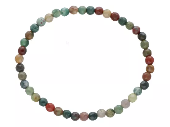 R4U84 BRANSOLETKA AGAT INDYJSKI KULE FASETOWANE 4,5 mm