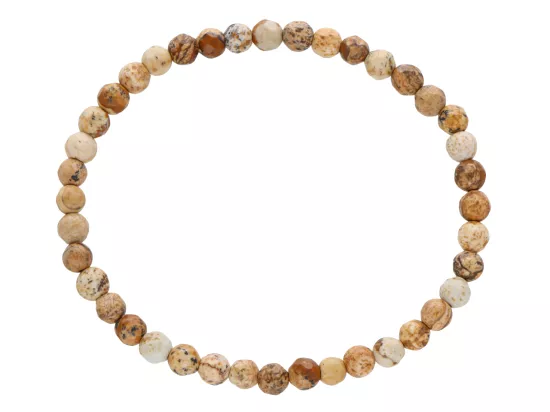 R4W12 BRANSOLETKA JASPIS OBRAZKOWY KULE FASETOWANE 4,5 mm