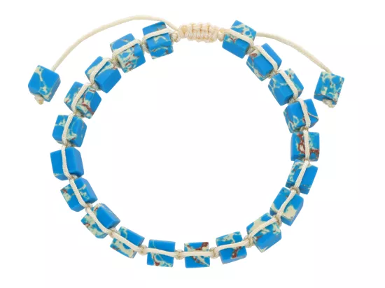 R4J49 BRANSOLETKA SHAMBALLA JASPIS CESARSKI KOSTKI