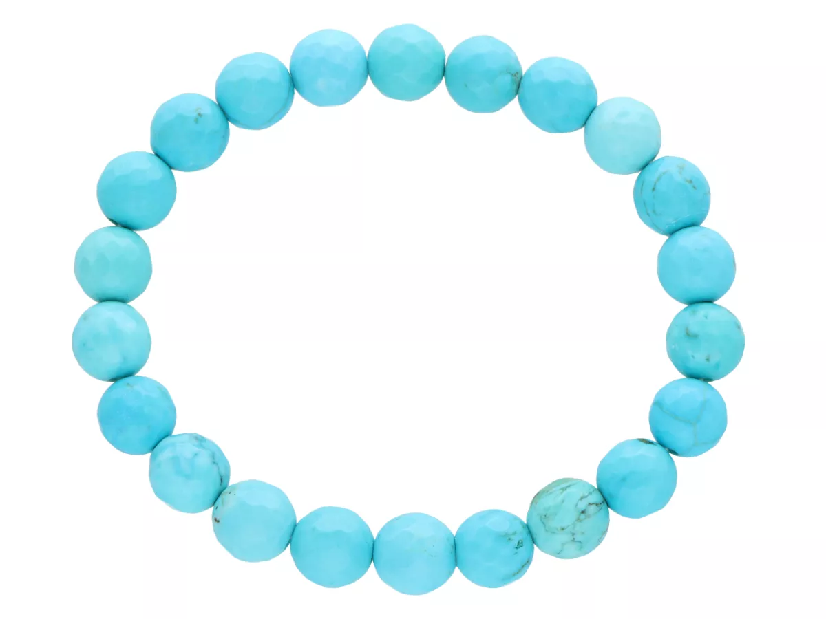 R4W02 BRANSOLETKA TURKUS KULE FASETOWANE 8,5 mm