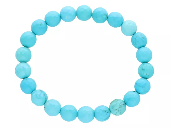R4W02 BRANSOLETKA TURKUS KULE FASETOWANE 8,5 mm
