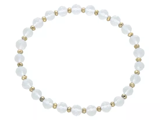 R5B72 BRANSOLETKA KRYSZTAŁ GÓRSKI I HEMATYT