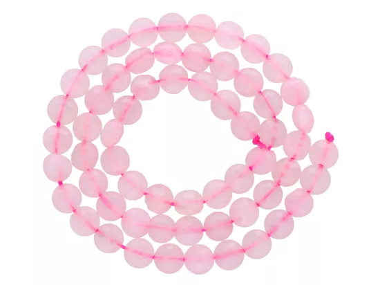 K7B54 KWARC RÓŻOWY Z MADAGASKARU DYSK FASETOWANY 6,5/4 mm 1 SZNUR