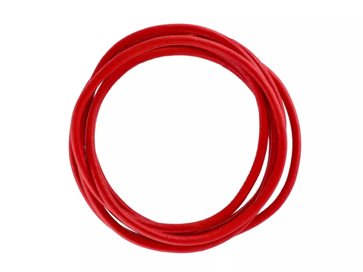 L3F09 RZEMIEŃ SKÓRZANY CZERWONY 2,5 mm - 1 METR