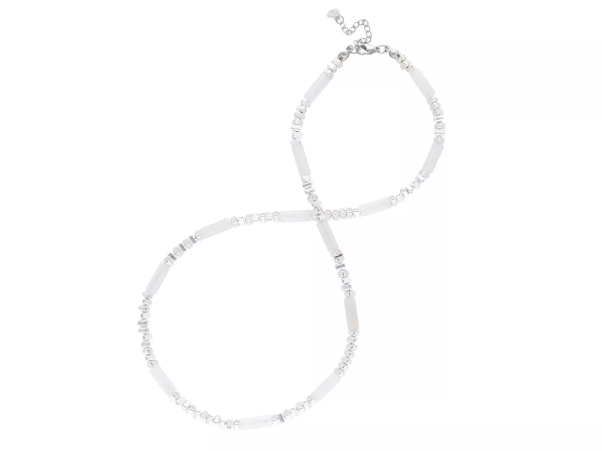 N3L55 NASZYJNIK KRYSZTAŁ GÓRSKI Z HEMATYTEM