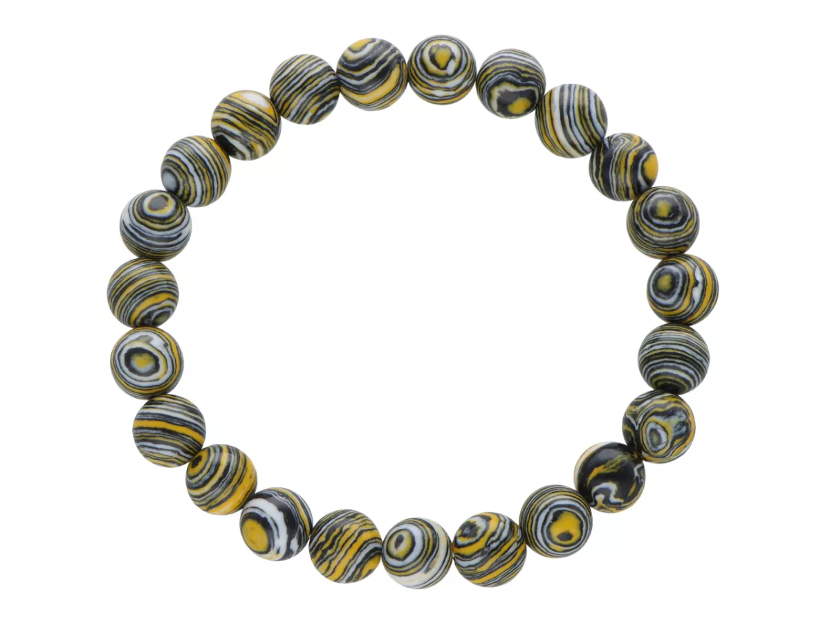 R3P93 BRANSOLETKA MALACHIT SYNTETYCZNY KULE 8 mm