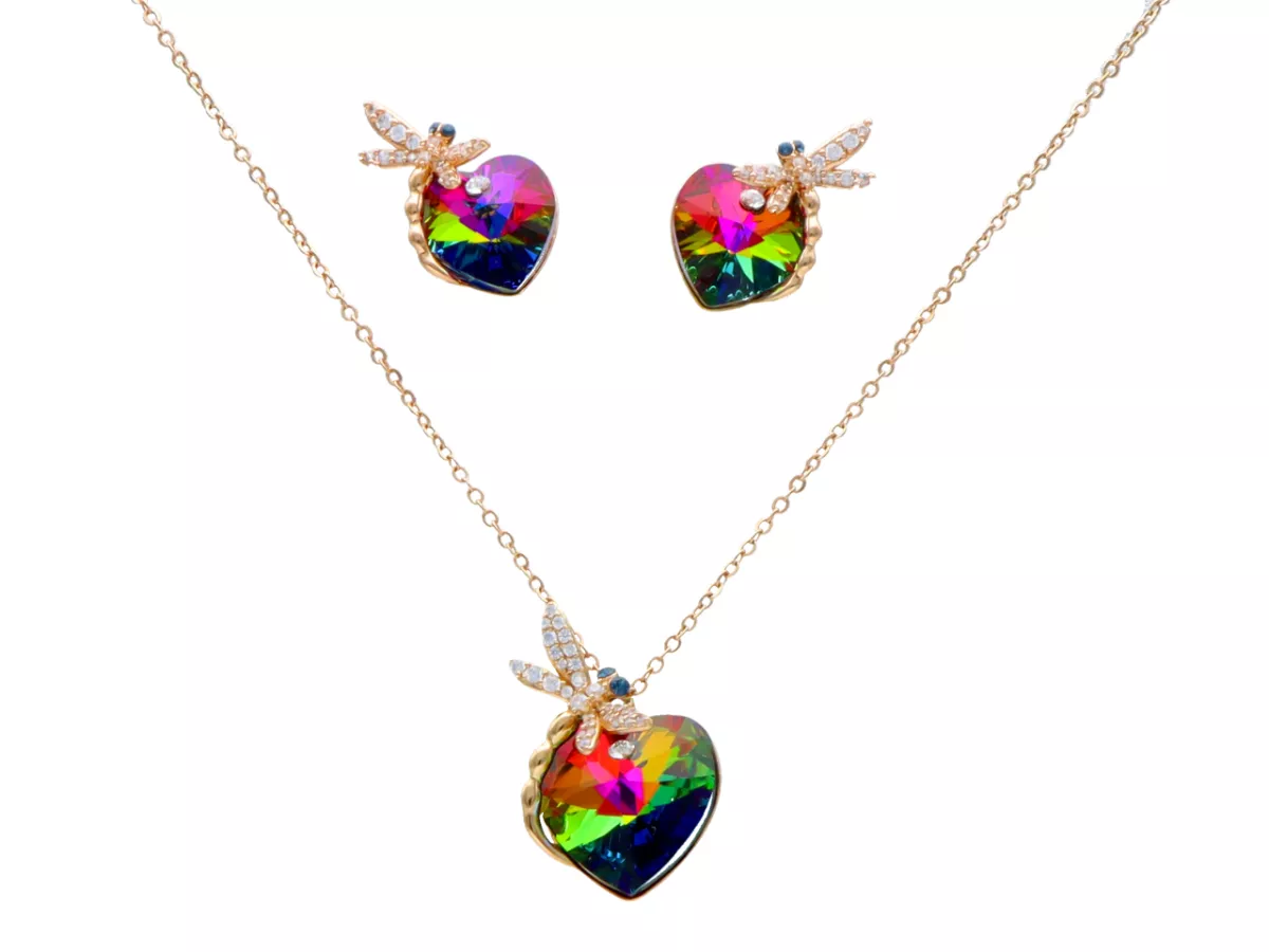 N3F74 KOMPLET BIŻUTERII XUPING - NASZYJNIK I KOLCZYKI