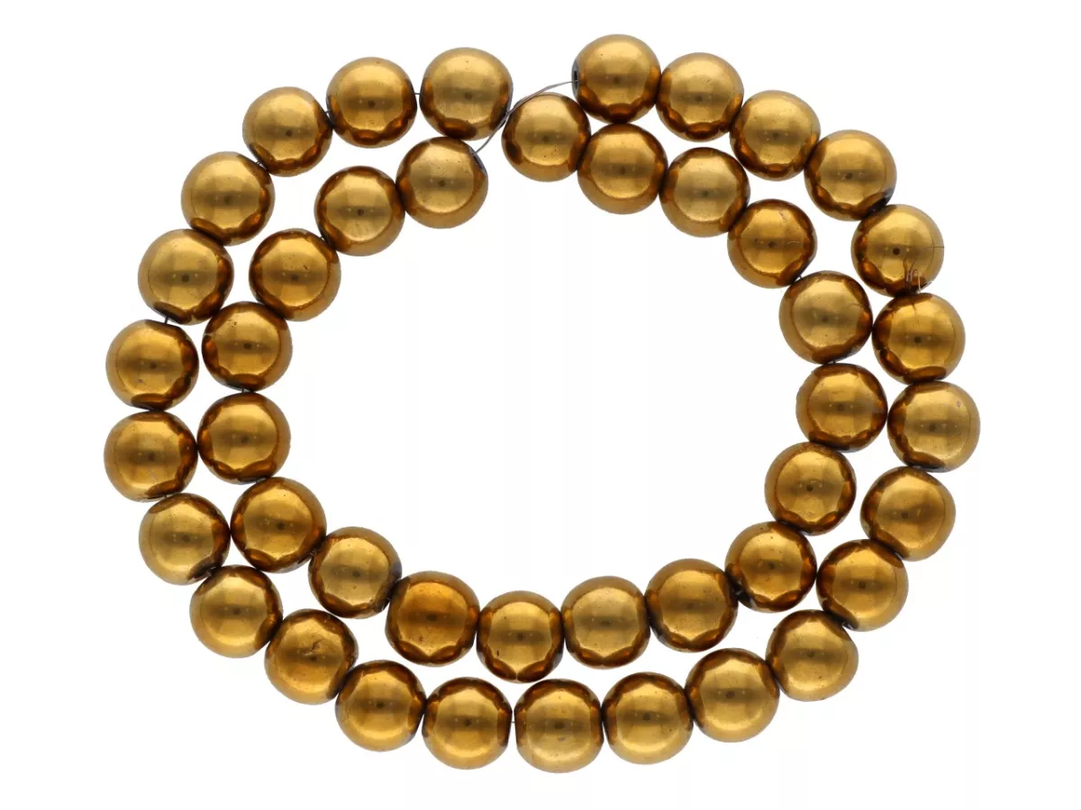 K6F37 KAMIEŃ HEMATYT KULE 10 mm 1 SZNUR