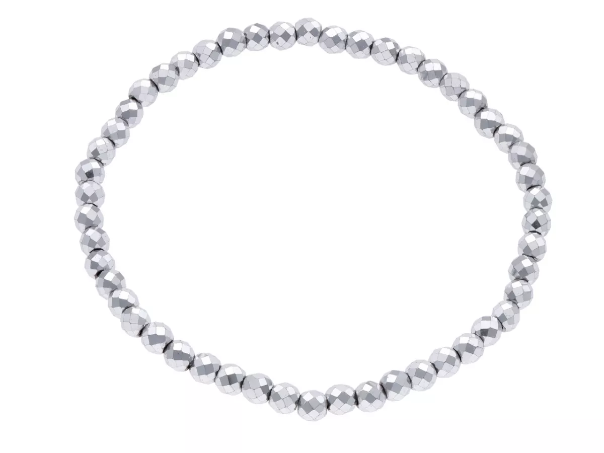 R3N98 BRANSOLETKA HEMATYT KULE FASETOWANE 4 mm