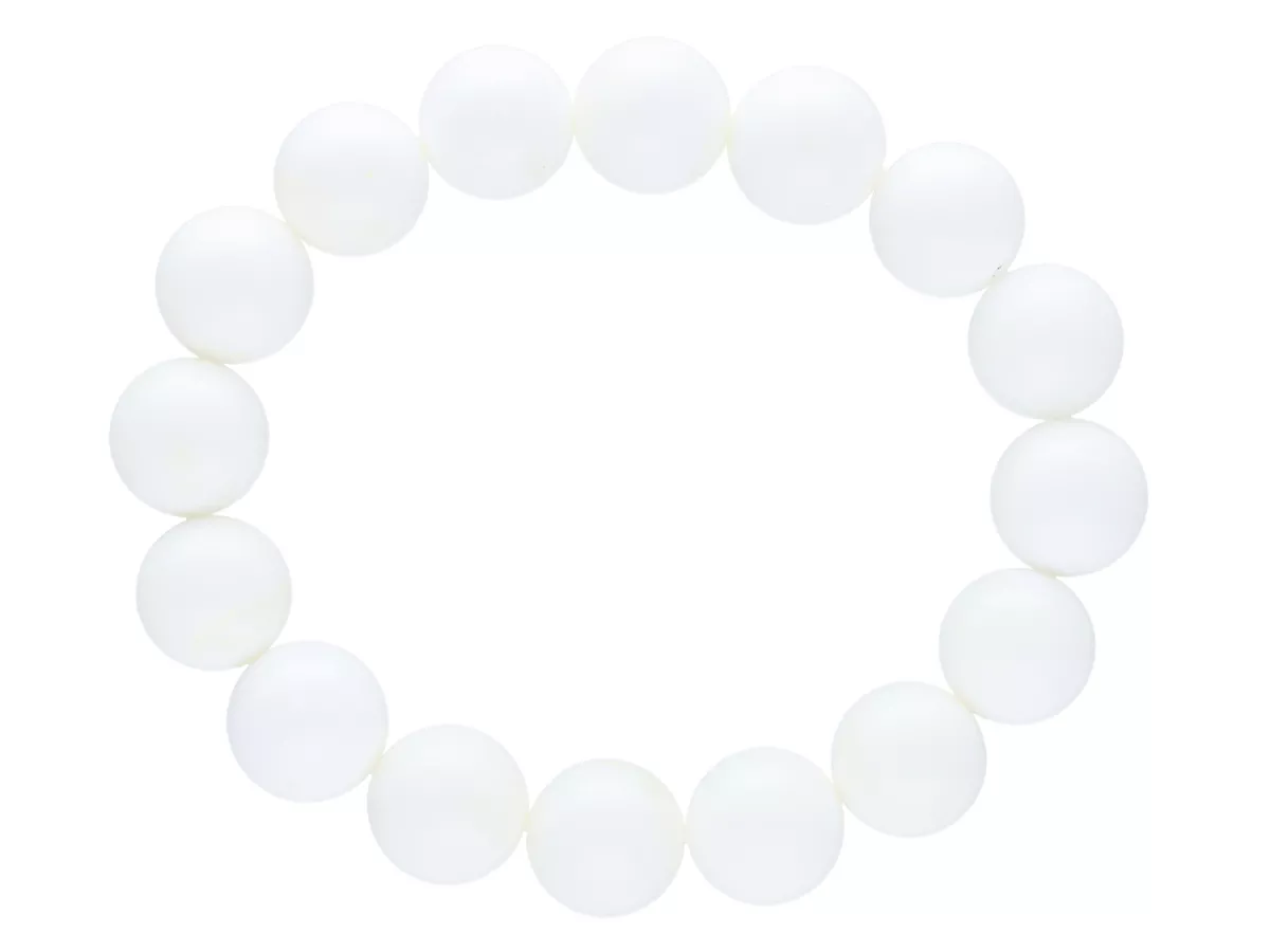 B1W05 BRANSOLETKA AGAT BIAŁY CRYSTAL KULE 12 mm