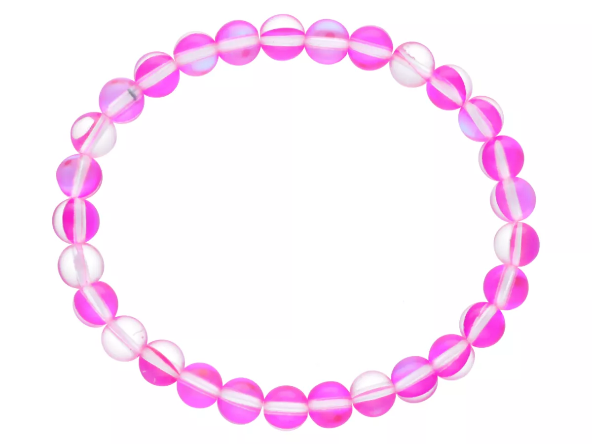 R4N20 BRANSOLETKA CYRKONIA SZKLANA POŁYSK KULE 6,5 mm