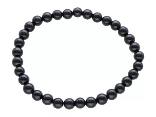 R4B53 BRANSOLETKA TURMALIN CZARNY KULE 6 mm