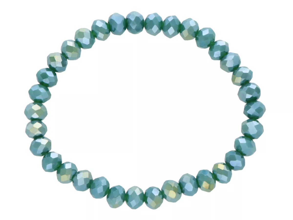 R4D01 BRANSOLETKA KRYSZTAŁKI 6 mm NA GUMCE