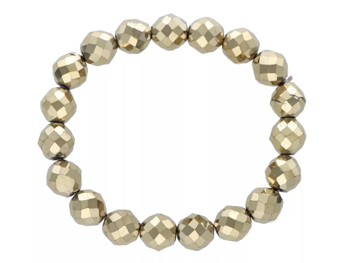 R3O08 BRANSOLETKA HEMATYT KULE FASETOWANE 10 mm