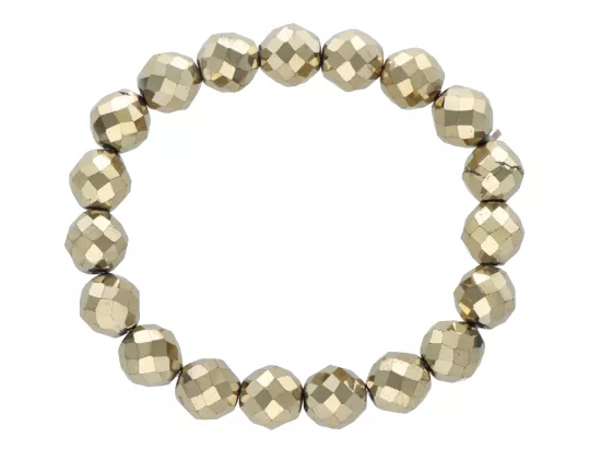 R3O08 BRANSOLETKA HEMATYT KULE FASETOWANE 10 mm