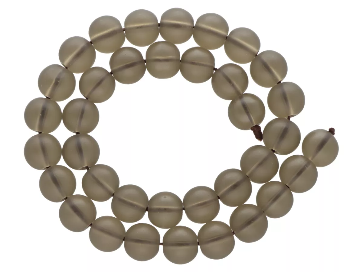 K5W54 KWARC DYMNY KULE MATOWE 10 mm 1 SZNUR