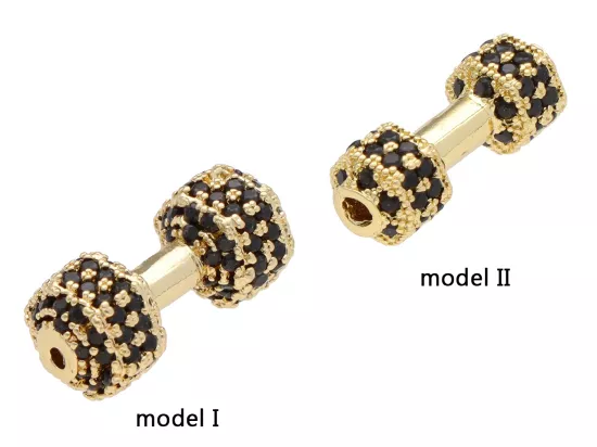 P5R01 PRZEKŁADKA OZDOBNA Z MIEDZI Z CYRKONIAMI - 1 SZTUKA