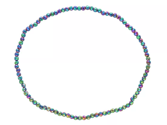 R3B63 BRANSOLETKA HEMATYT KULE FASETOWANE 2 mm