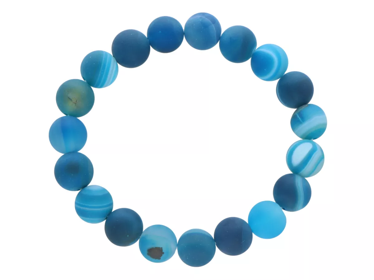 R4H74 BRANSOLETKA AGAT MATOWY KULE 10 mm