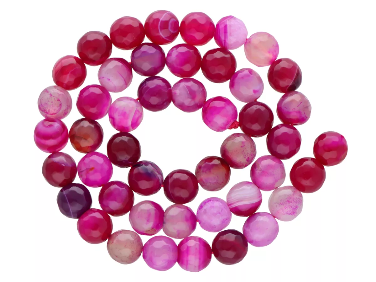 K6K22 AGAT KULE FASETOWANE 8 mm - 1 SZNUR