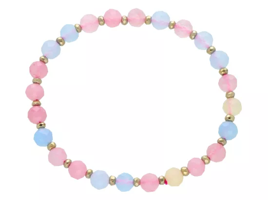 R5B69 BRANSOLETKA JADEIT MORGANITOWY I HEMATYT