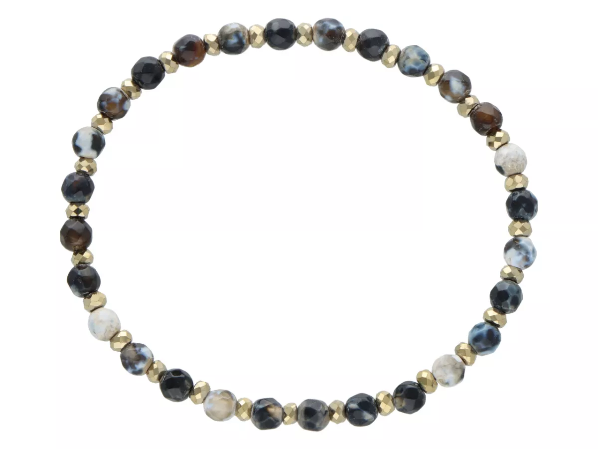 R5B00 BRANSOLETKA AGAT I HEMATYT