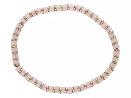 R4U55 BRANSOLETKA KWARC RÓŻOWY I HEMATYT