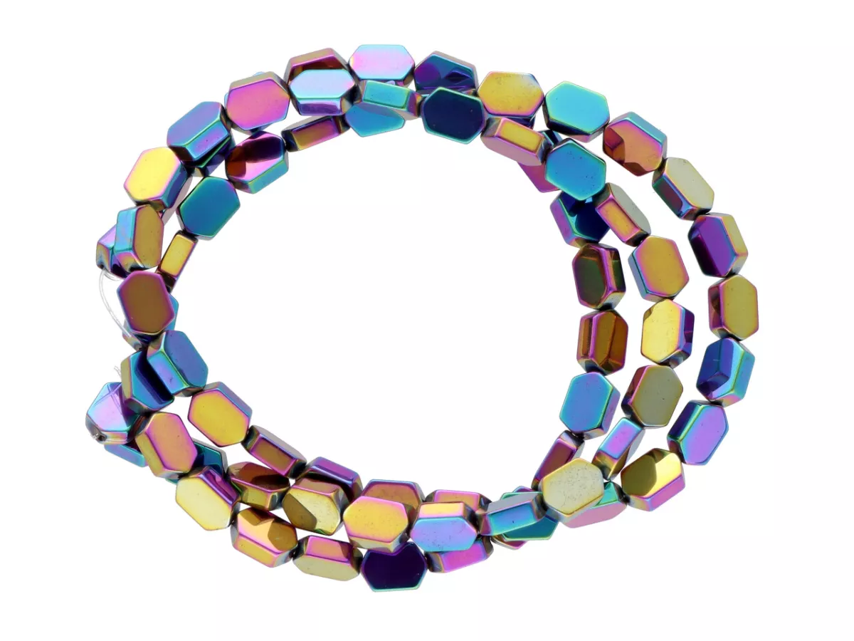 K6T59 HEMATYT SZEŚCIOKĄTY 4/6 mm 1 SZNUR