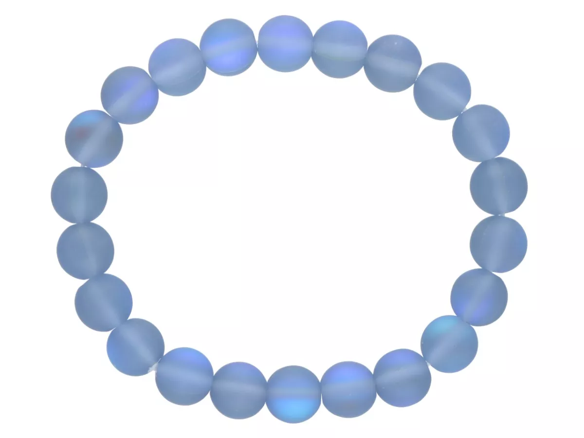 R4M88 BRANSOLETKA CYRKONIA SZKLANA MATOWA KULE 8 mm