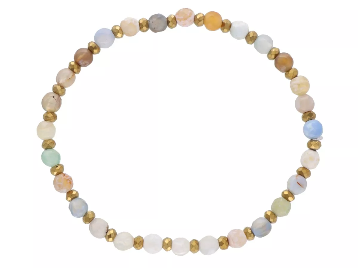 R5B25 BRANSOLETKA AGAT I HEMATYT