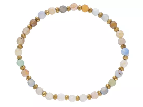 R5B25 BRANSOLETKA AGAT I HEMATYT