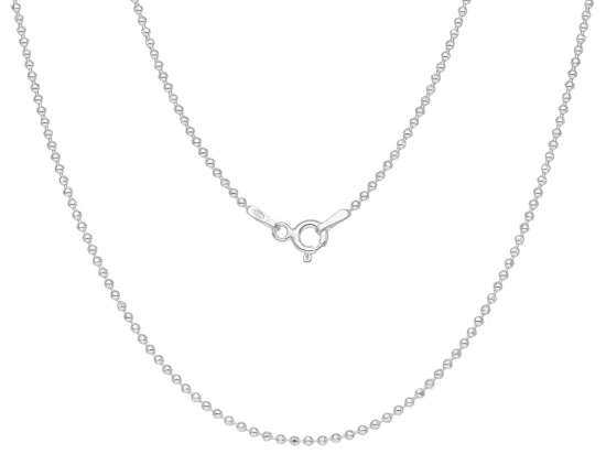 P3H25 ŁAŃCUSZEK KULKOWY 55 cm SREBRO 925