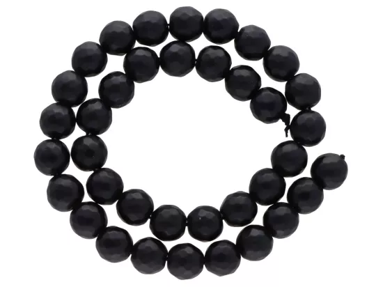 K7P35 ONYKS MATOWY KULE FASETOWANE 10 mm - 1 SZNUR