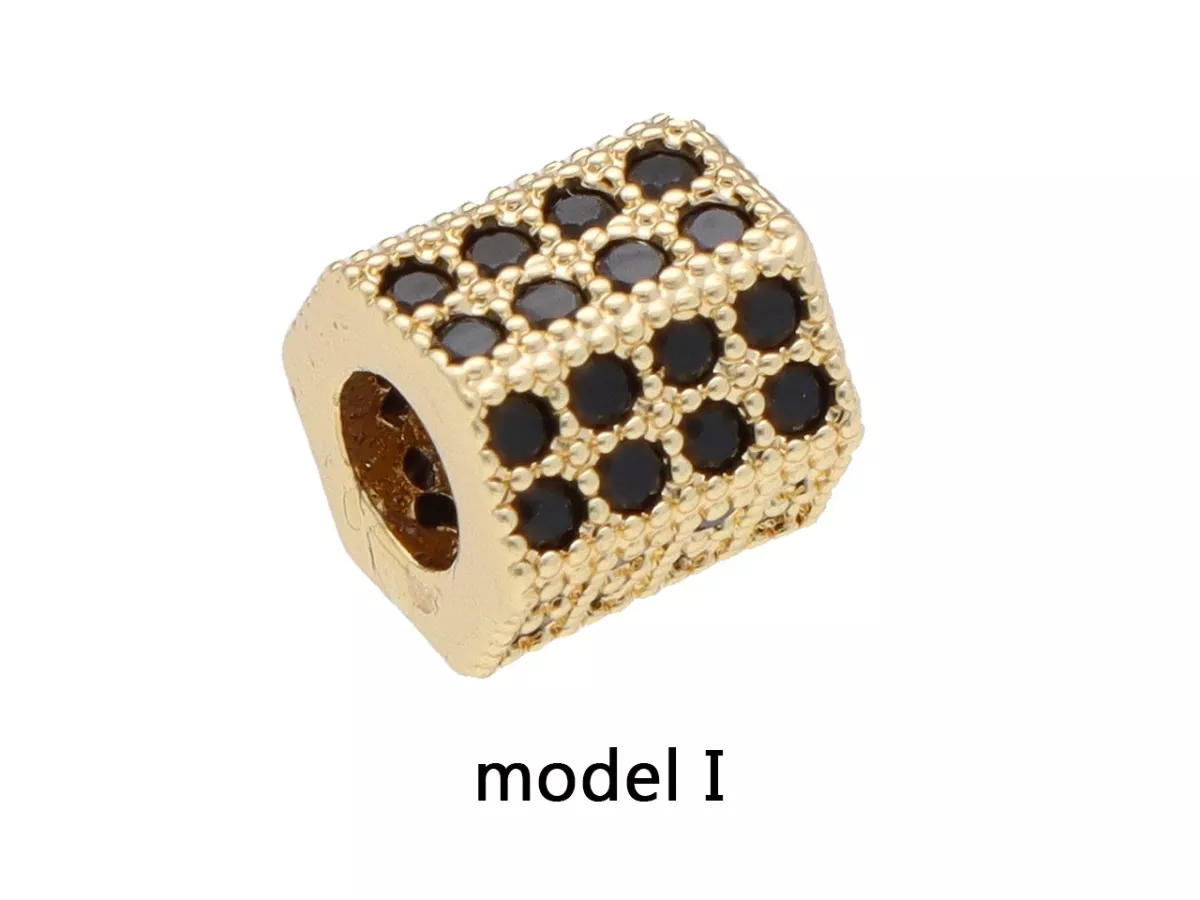 P5L43 PRZEKŁADKA OZDOBNA Z MIEDZI Z CYRKONIAMI - 1 SZTUKA