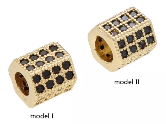 P5L43 PRZEKŁADKA OZDOBNA Z MIEDZI Z CYRKONIAMI - 1 SZTUKA