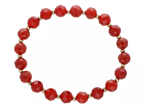 R5B90 BRANSOLETKA AGAT CZERWONY I HEMATYT