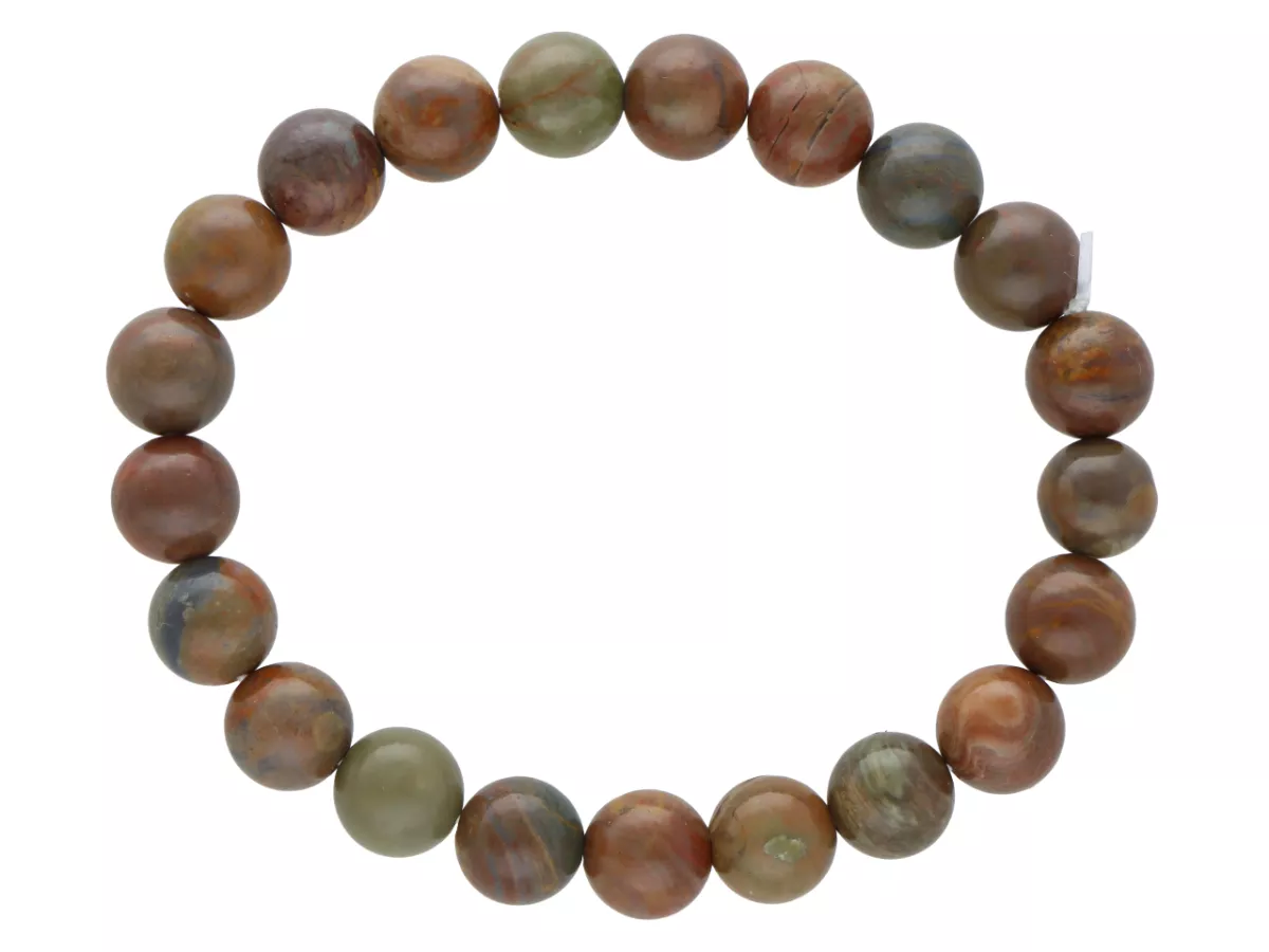 R3G63 BRANSOLETKA OPAL ZIELONY KULE 8,5 mm