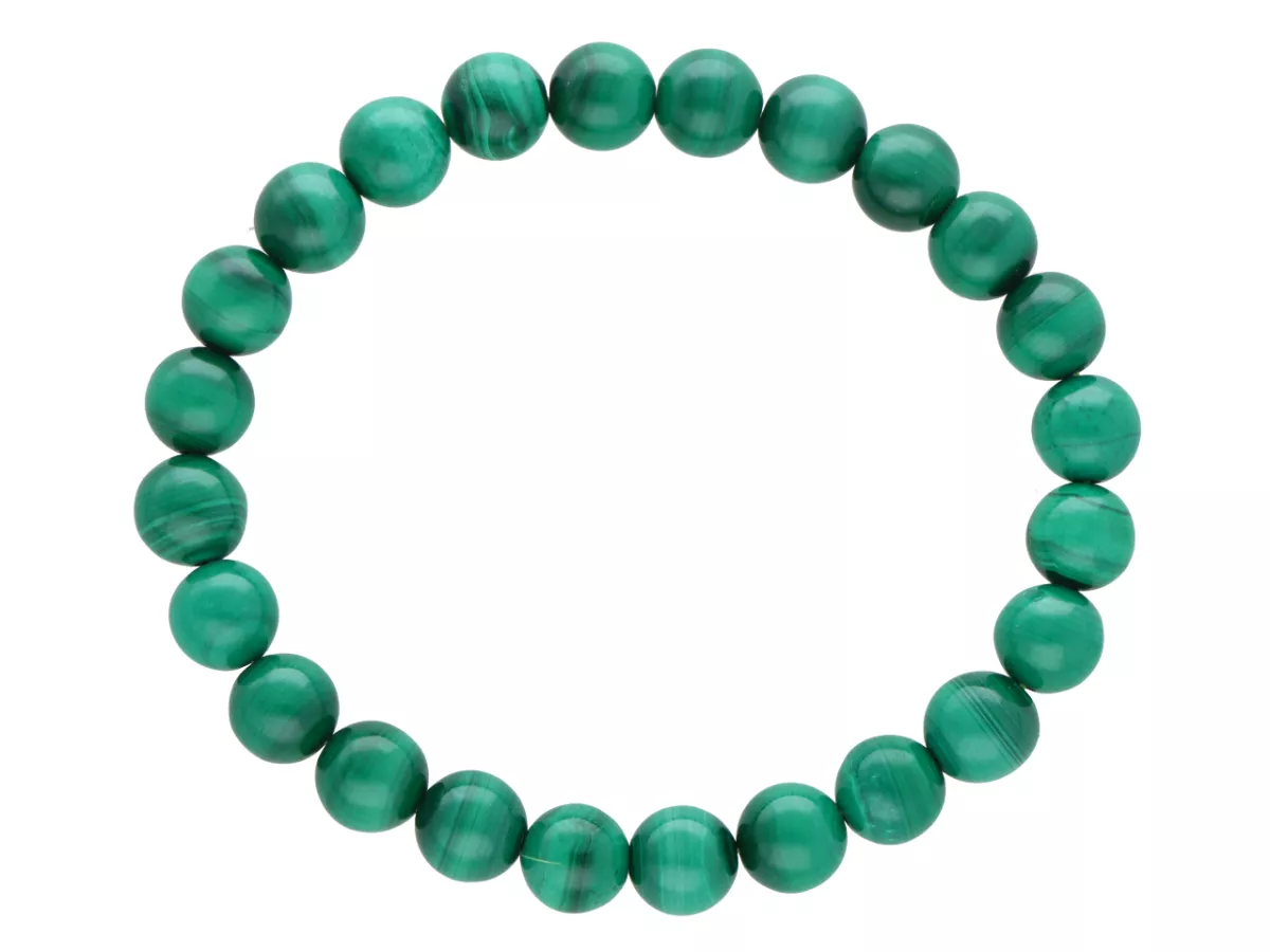 R1X94 BRANSOLETKA MALACHIT LUX KULE 8 mm