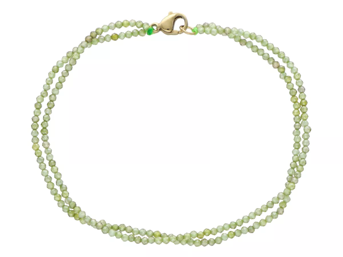 R3G45 BRANSOLETKA SZKLANA CYRKONIA KULE FASETOWANE 2 mm