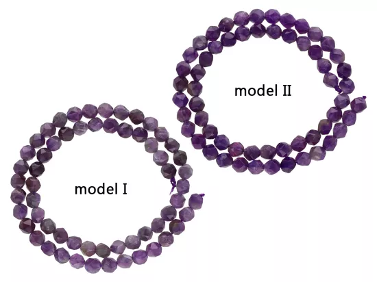 K7K10 AMETYST DIAMENTOWY KULE FASETOWANE 6 mm - 1 SZNUR