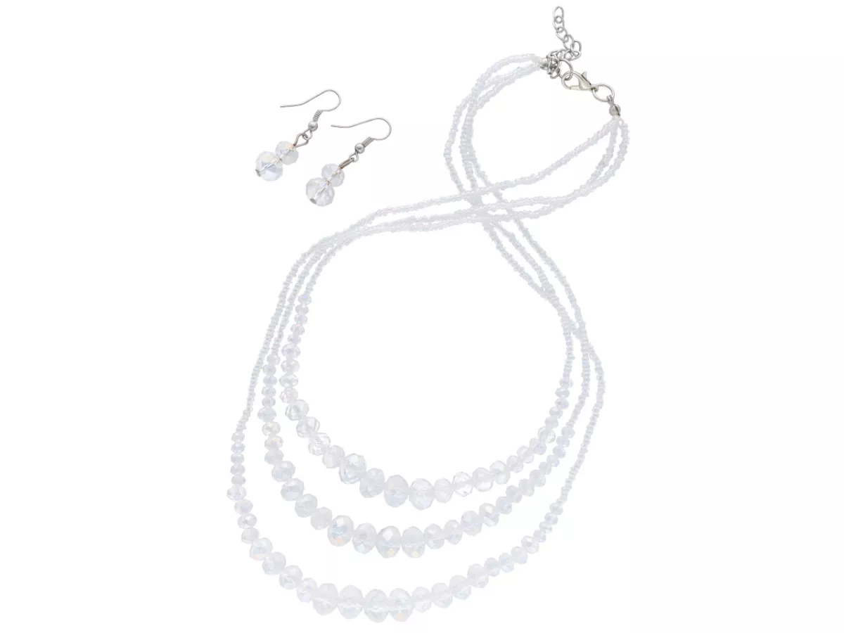 N1M25 NASZYJNIK I KOLCZYKI KRYSZTAŁKI