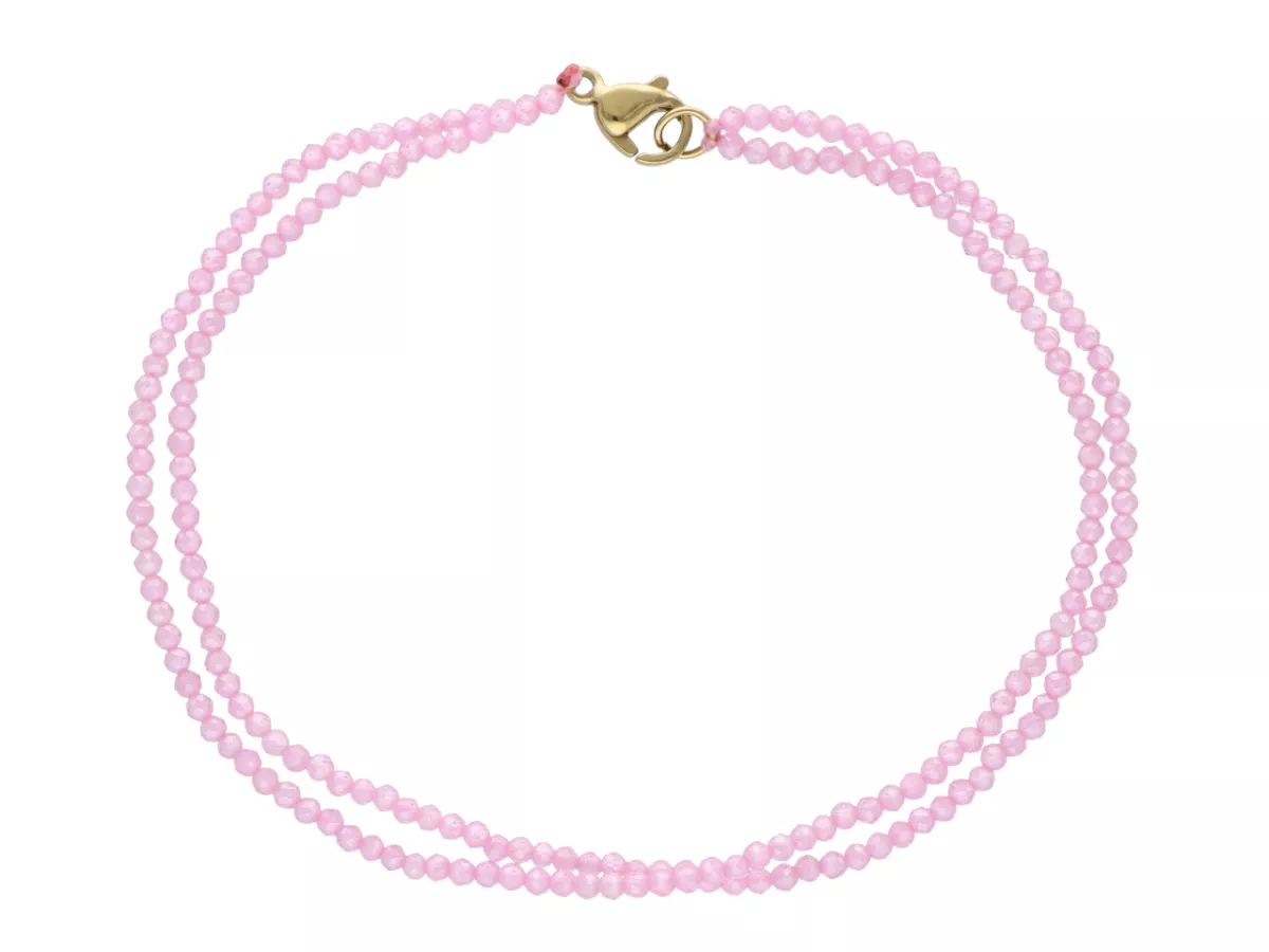 R3G42 BRANSOLETKA SZKLANA CYRKONIA KULE FASETOWANE 2 mm