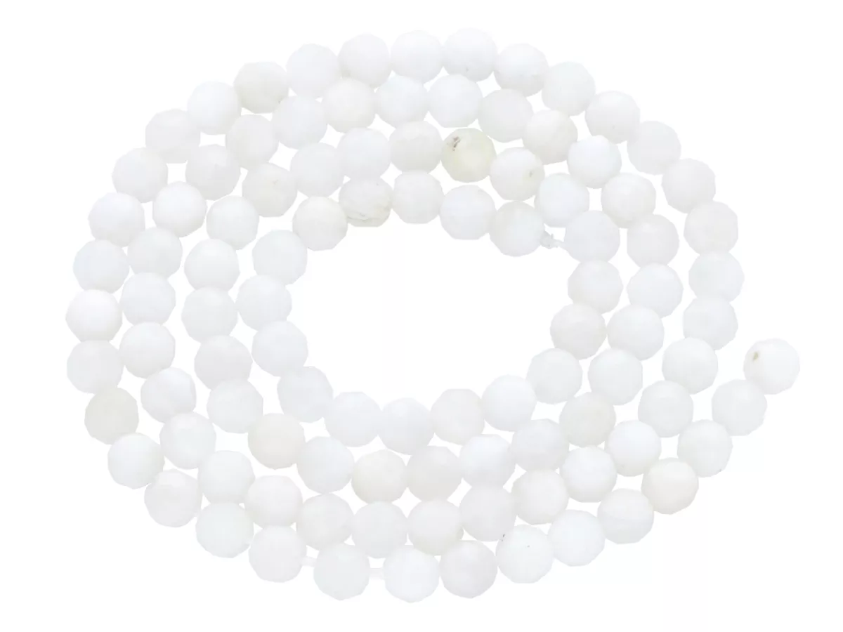 K7E79 KAMIEŃ KSIĘŻYCOWY KULE FASETOWANE 4 mm - 1 SZNUR