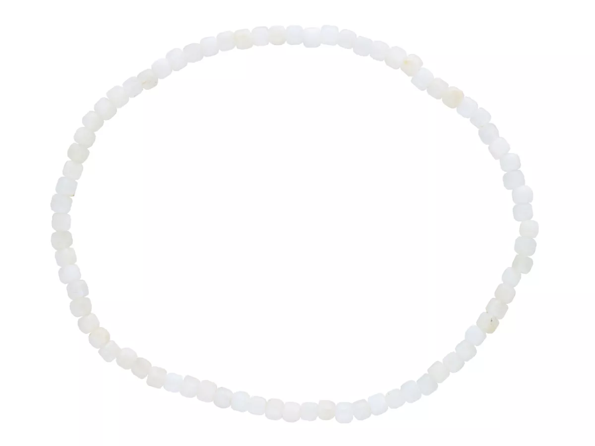 R4K87 BRANSOLETKA KAMIEŃ KSIĘŻYCOWY KOSTKI FASETOWANE 2,5 mm