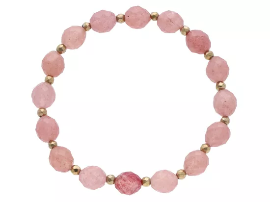 R4U47 BRANSOLETKA KWARC ARBUZI OWAL FASETOWANY 7/8 mm