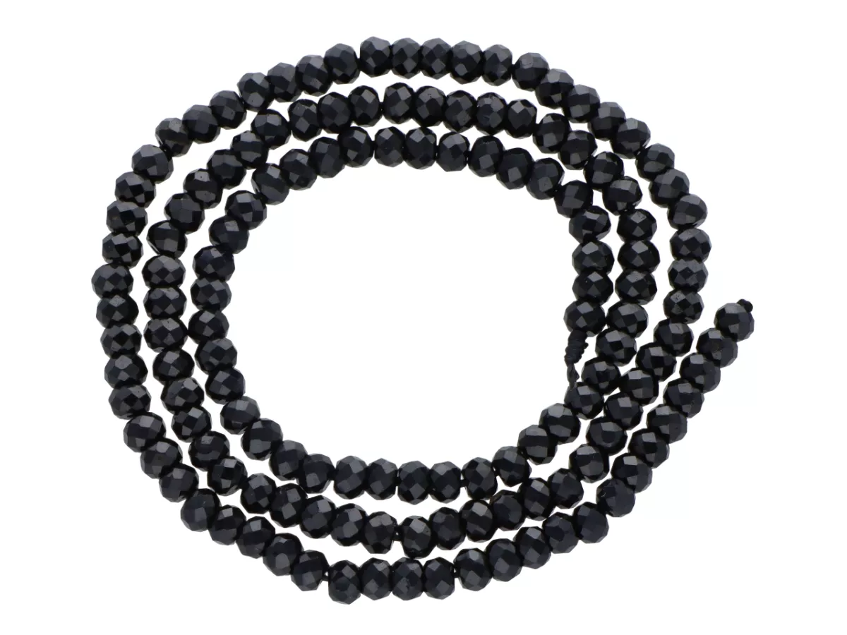 K7J10 TURMALIN CZARNY OPONKI FASETOWANE 3,5/2,5 mm - 1 SZNUR