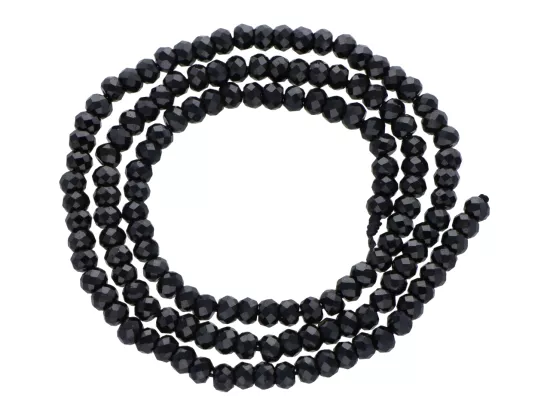 K7J10 TURMALIN CZARNY OPONKI FASETOWANE 3,5/2,5 mm - 1 SZNUR