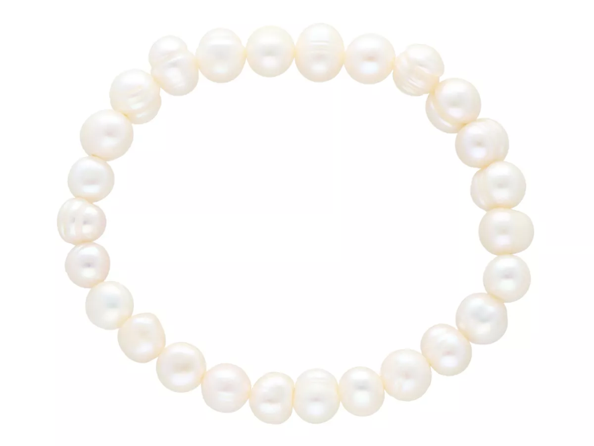 R2R58 BRANSOLETKA PERŁY NATURALNE NA GUMCE