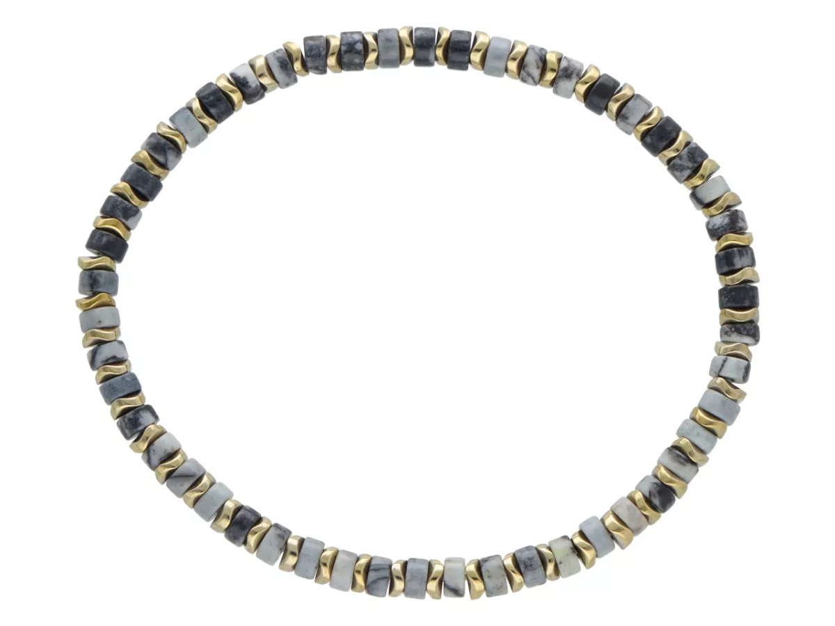 R4U61 BRANSOLETKA JASPIS PICASSO I HEMATYT